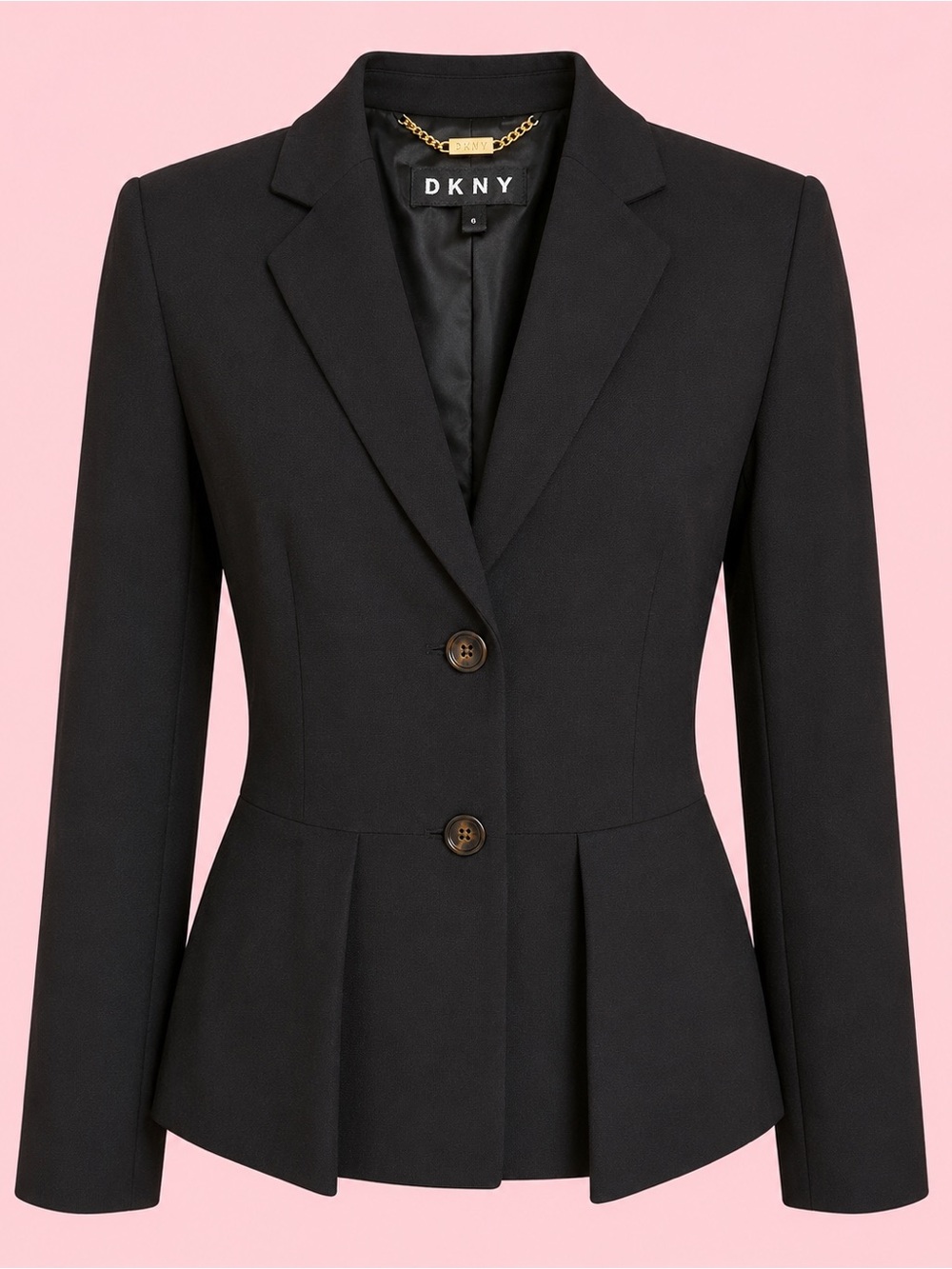 DKNY Black Tailored Hourglass Peplum Suit Jacket NWOT Office Siren!